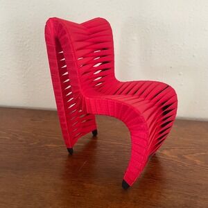 Miniature Doll 1:6 Seat Belt Chair Luxury Style Hunger Games Ribbon RED 5.5"